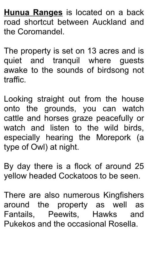 Bed and Breakfast Hunua Ranges Exterior foto